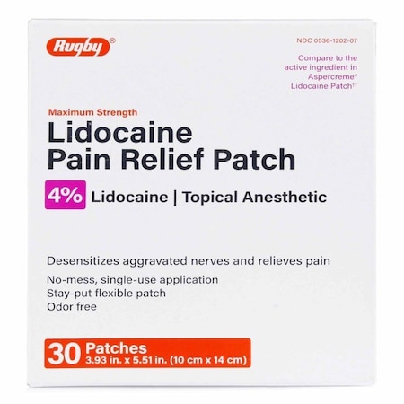 Major Pharmaceuticals Topical Pain Relief 4% Strength Lidocaine Patch, 30PK 00536120207